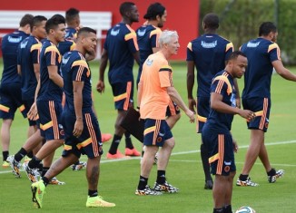 entrenamiento de los jugadores de la selección colombia previo a partido eliminatorias del mundial